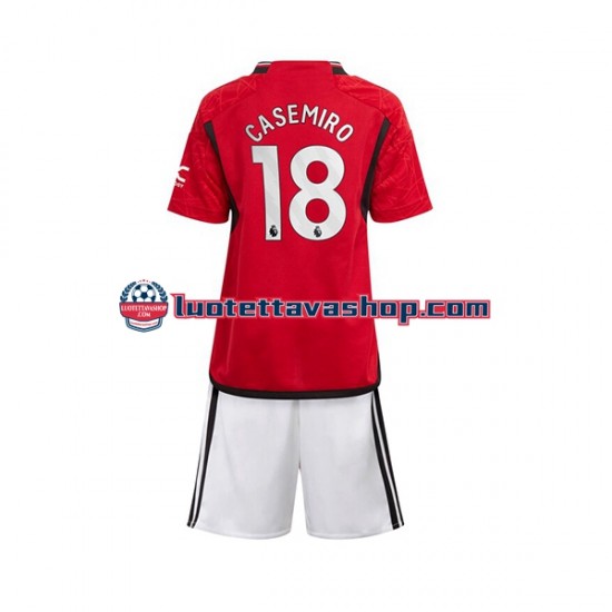 Lapset Manchester United Carlos Casemiro 18 2023-2024 Lyhythihainen Fanipaita ,Koti