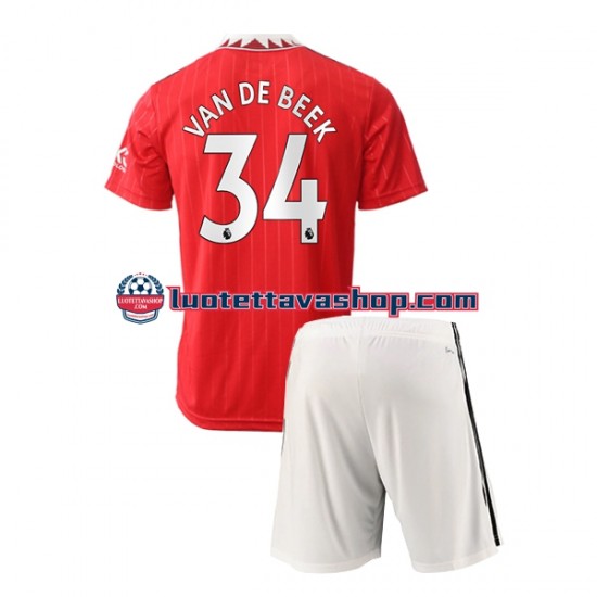 Lapset Manchester United Donny van de Beek 34 2022-2023 Lyhythihainen Fanipaita ,Koti