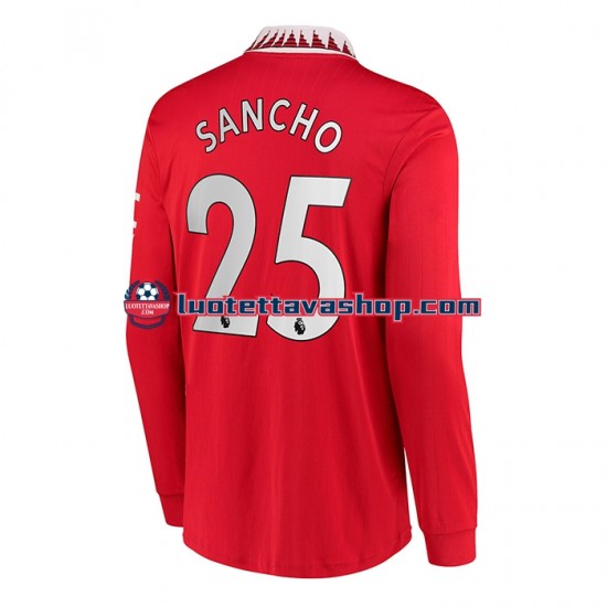 Miehet Manchester United Jadon Sancho 25 2022-2023 Pitkähihainen Fanipaita ,Koti