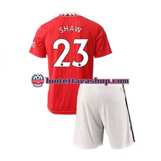 Lapset Manchester United Luke Shaw 23 2022-2023 Lyhythihainen Fanipaita ,Koti