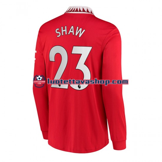 Miehet Manchester United Luke Shaw 23 2022-2023 Pitkähihainen Fanipaita ,Koti
