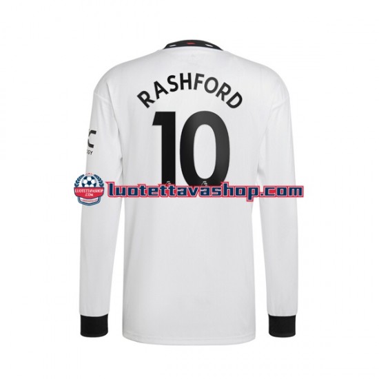 Miehet Manchester United Rashford 10 2022-2023 Pitkähihainen Fanipaita ,Vieras