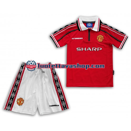 Lapset Manchester United Retro 1998-1999 Lyhythihainen Fanipaita ,Koti