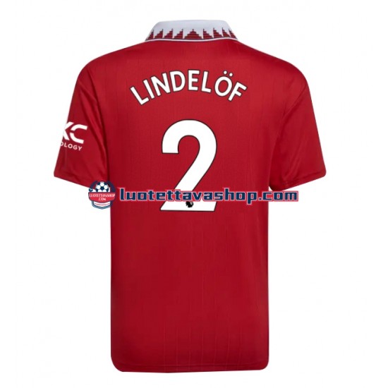 Miehet Manchester United Victor Lindelof 2 2022-2023 Lyhythihainen Fanipaita ,Koti