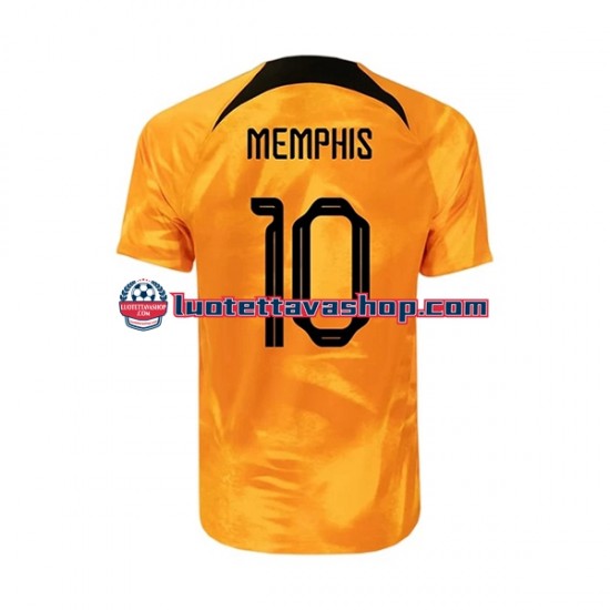 Miehet Alankomaat Memphis 10 World Cup 2022 Lyhythihainen Fanipaita ,Koti
