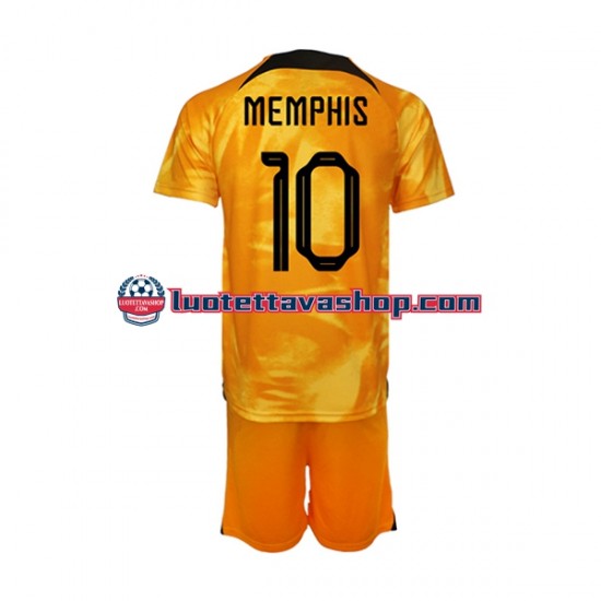 Lapset Alankomaat Memphis Depay 10 World Cup 2022 Lyhythihainen Fanipaita ,Koti