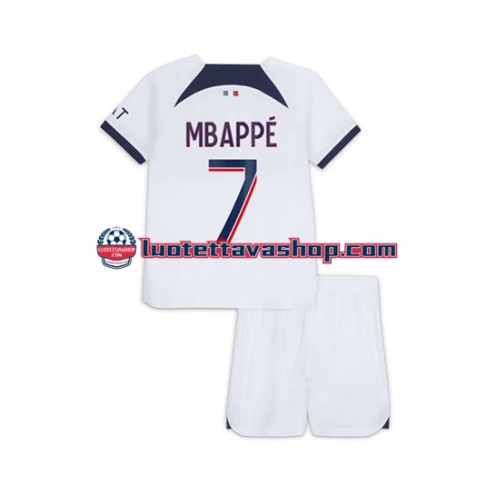 Lapset Paris Saint-Germain Kylian Mbappe 7 2023-2024 Lyhythihainen Fanipaita ,Vieras