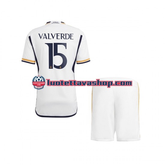Lapset Real Madrid Federico Valverde 15 2023-2024 Lyhythihainen Fanipaita ,Koti