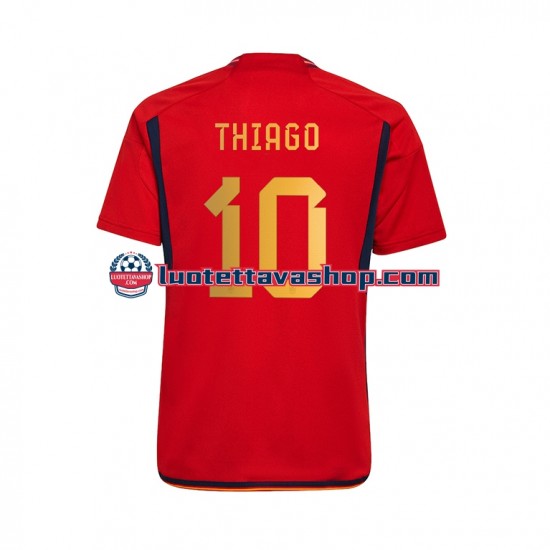 Miehet Espanja Thiago 10 World Cup 2022 Lyhythihainen Fanipaita ,Koti