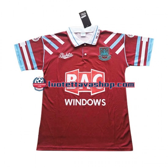 Miehet West Ham United Retro 1991-1992 Lyhythihainen Fanipaita ,Koti