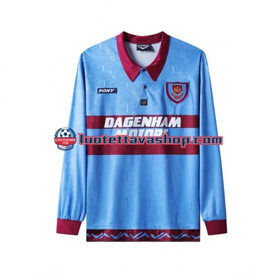 Miehet West Ham United Retro 1995-1996 Pitkähihainen Fanipaita ,Koti