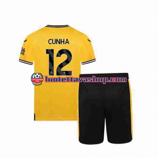 Lapset Wolverhampton Wanderers CUNHA 12 2023-2024 Lyhythihainen Fanipaita ,Koti