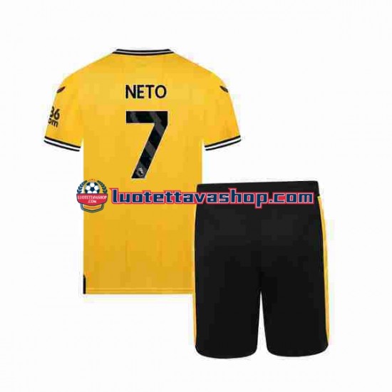 Lapset Wolverhampton Wanderers NETO 7 2023-2024 Lyhythihainen Fanipaita ,Koti