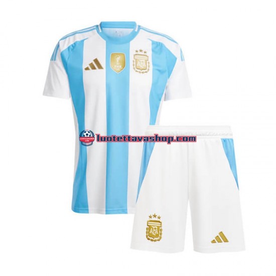 Lapset Argentiina Copa America 2024 Sininen Valkoinen Lyhythihainen Fanipaita ,Koti