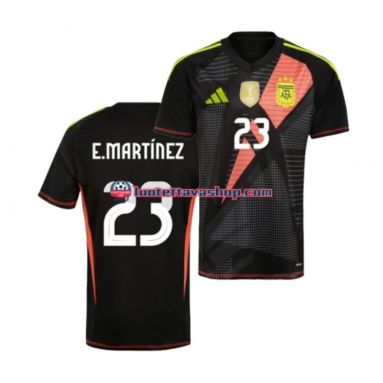 Miehet Argentiina Maalivahdin Emiliano Martinez 23 Copa America 2024 Musta Lyhythihainen Fanipaita ,Koti