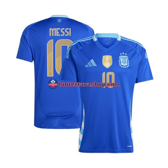 Miehet Argentiina Lionel Messi 10 Copa America 2024 Sininen Lyhythihainen Fanipaita ,Vieras