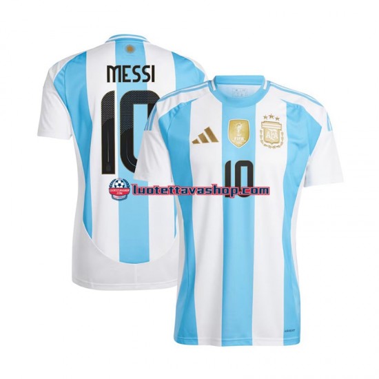 Miehet Argentiina Lionel Messi 10 Copa America 2024 Sininen Valkoinen Lyhythihainen Fanipaita ,Koti