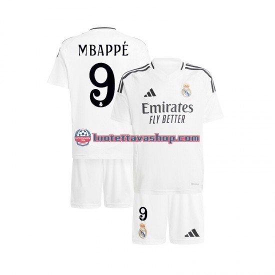 Lapset Real Madrid Kylian Mbappe 9 2024-2025 Valkoinen Lyhythihainen Fanipaita ,Koti