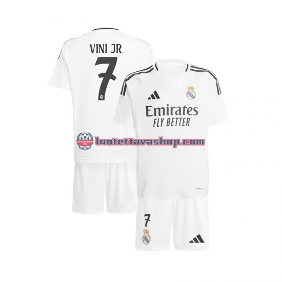 Lapset Real Madrid Vinicius Junior 7 2024-2025 Valkoinen Lyhythihainen Fanipaita ,Koti