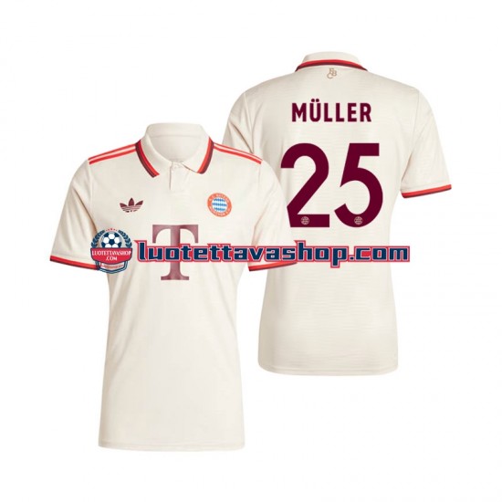 Miehet FC Bayern München Muller 25 2024-2025 Lyhythihainen Fanipaita ,Kolmas